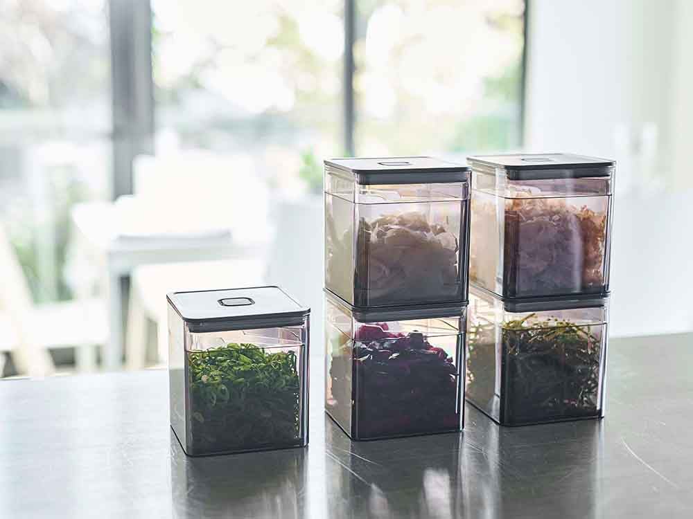 トングとバルブ付きタワー密閉保存容器