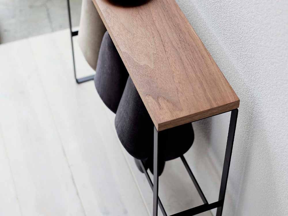 天板付き木製スチールスリッパラック