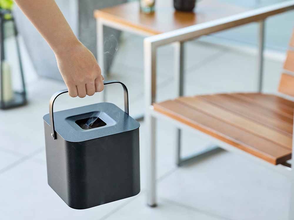 蓋付きスチール製蚊取り線香ポット