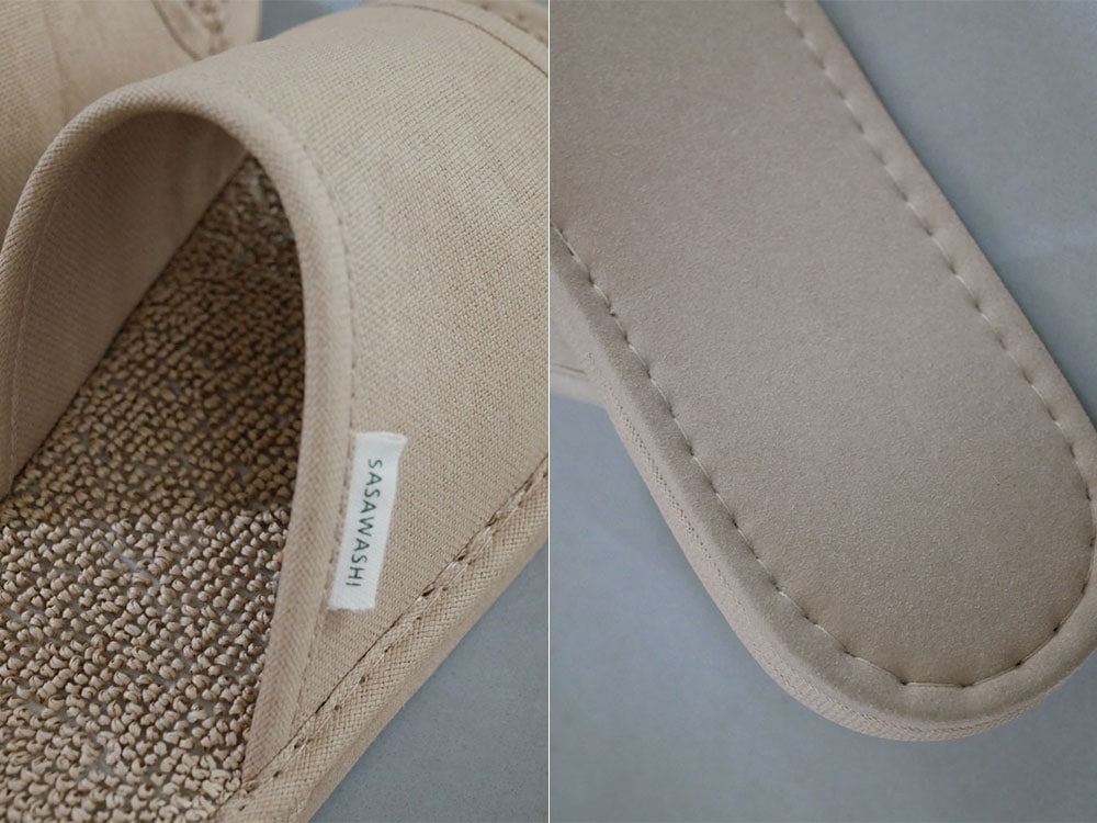 SASAWASHIのささ和紙スリッパ、人工皮革の底