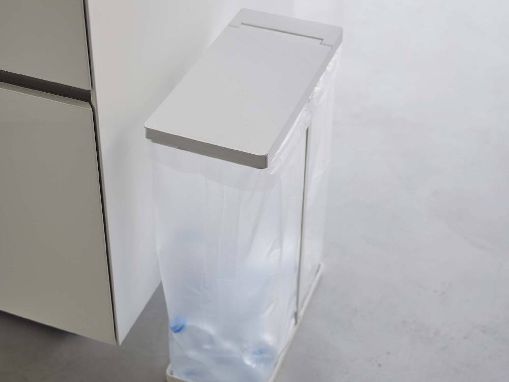 タワーのスリム蓋付き分別ゴミ容器