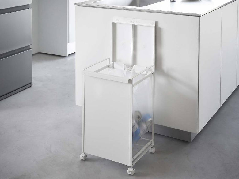 銀色蓋付きキッチン用分別ゴミ箱