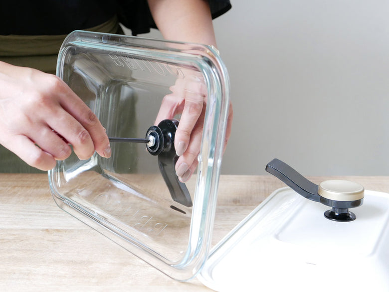 BRUNO製ホットプレート用グラスリッドとノブ