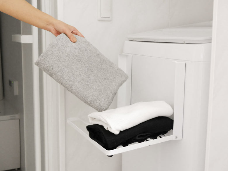 ヤマザキタワー洗濯機横用マグネット折りたたみ棚