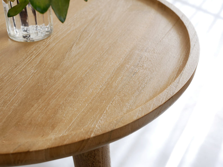 サンフラワーラタン チーク無垢材のサイドテーブル BREEZE