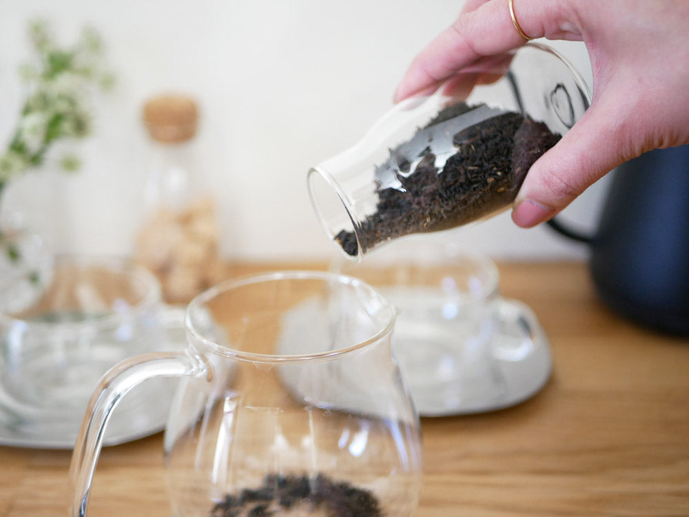 キントー製耐熱ガラスキャニスターとコルク蓋