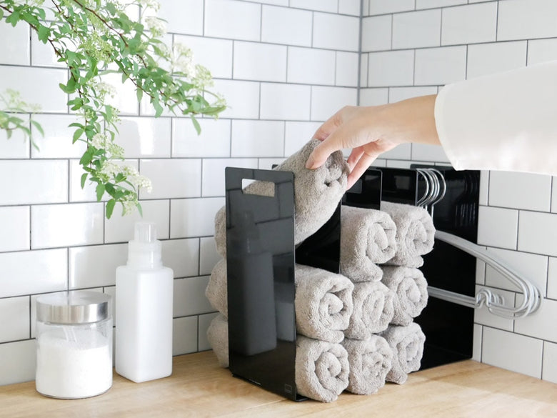 tower連結タオル収納ラック2個組 スチール製