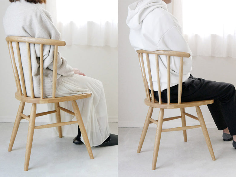 adepecheのオーク無垢材ハーフラウンドチェア