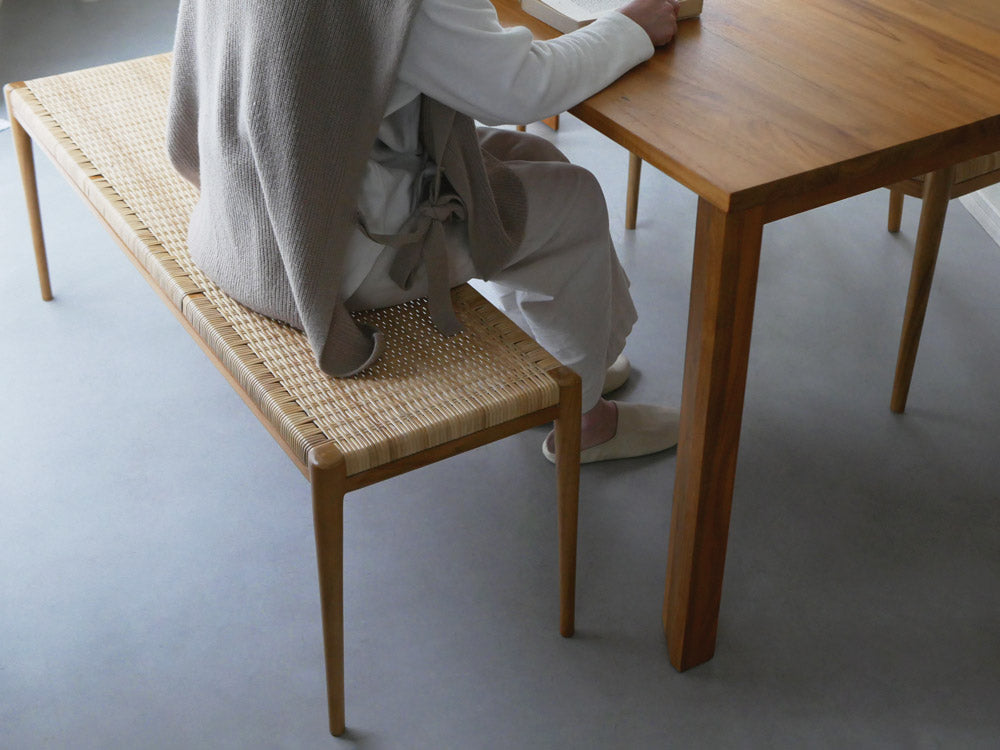 IDENTITYチークとラタンのスツール＆ベンチセット