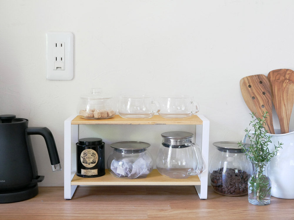 スチールと木棚のYamazakiトスカキッチンラック