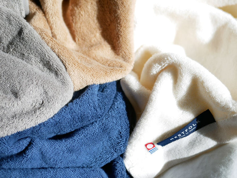 REST FOLKの綿100％プラシッド柄バスタオル（サイズ約W60×L120cm）