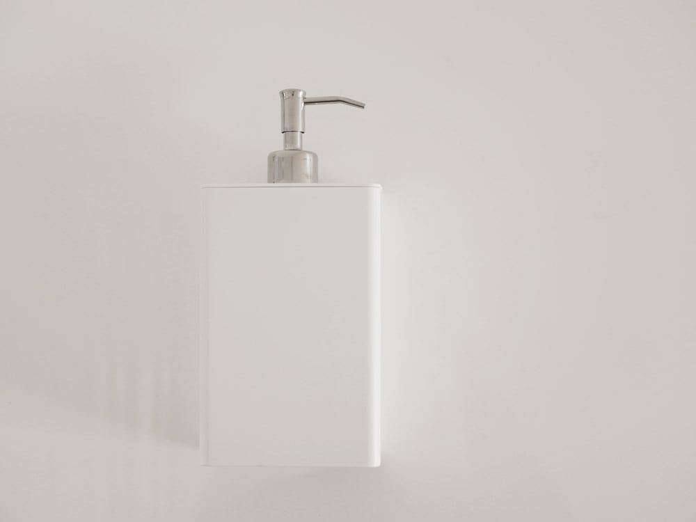 山崎の白いスクエアスリムツーウェイディスペンサー