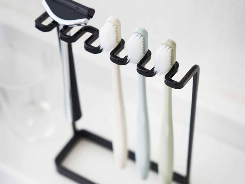 Yamazakiタワー製5連歯ブラシスタンド スチール製
