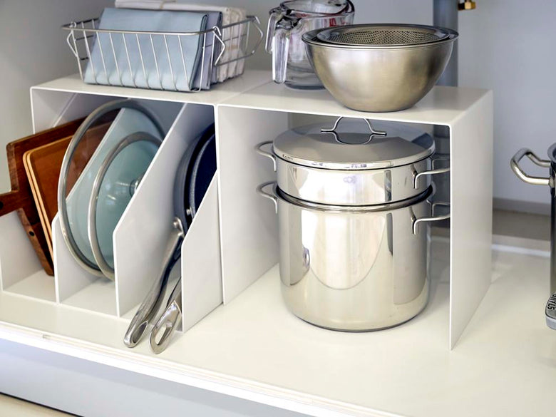 YAMAZAKI tower スチール製収納ボックス上ラック2個組