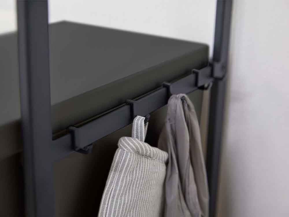 YAMAZAKIタワー伸縮ゴミ箱上ラックのスチール製棚