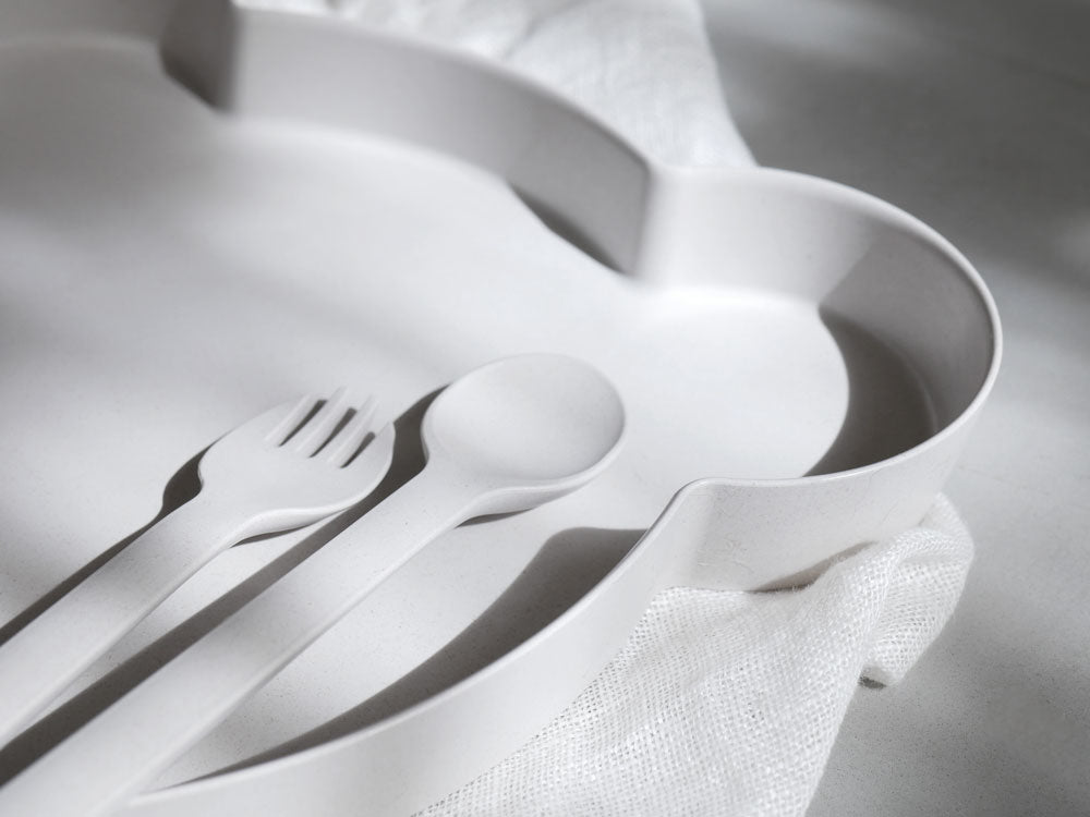 タック ビオキッズカトラリーセット、ハート柄のスプーンとフォーク