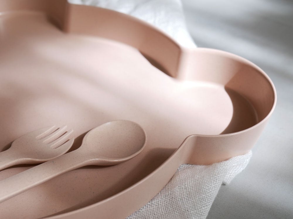 ピンクのハート柄カトラリーセット