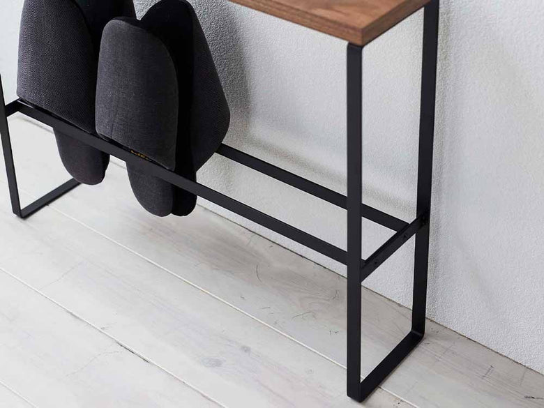 天板付きスリッパラック、木製と金属の収納ラック