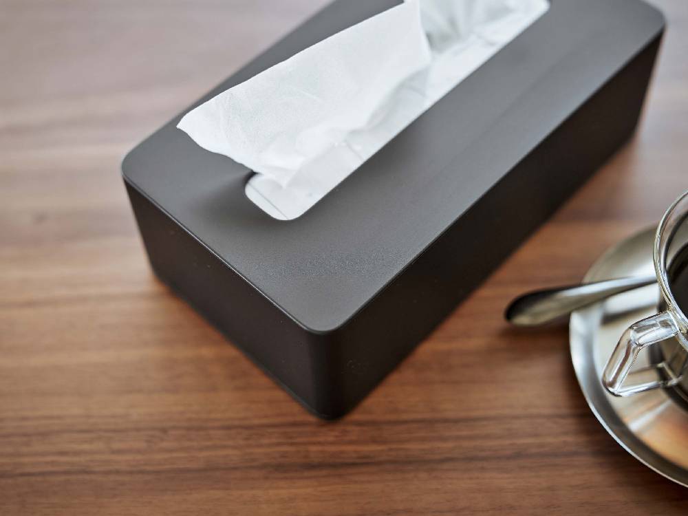 タワーのシリコーン滑り止め付きシルバーティッシュケース