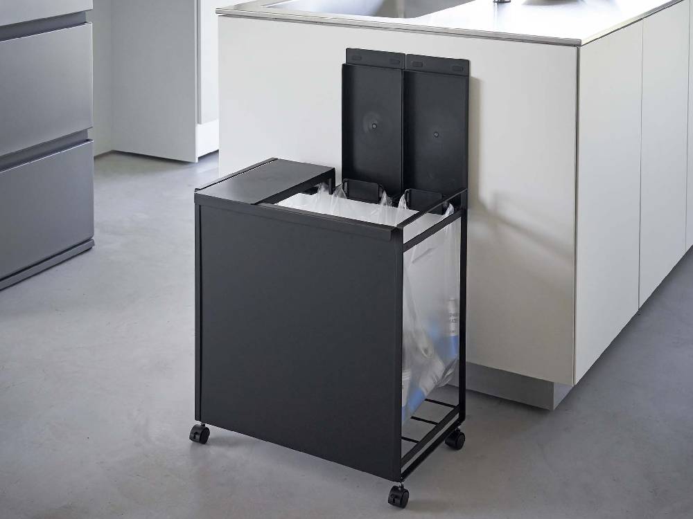 タワー製の蓋付き分別ダストワゴン