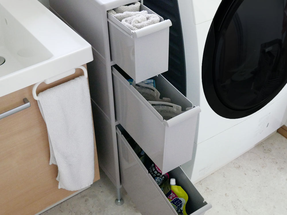 like-it製スリムストレージストッカー、ポリプロピレン素材