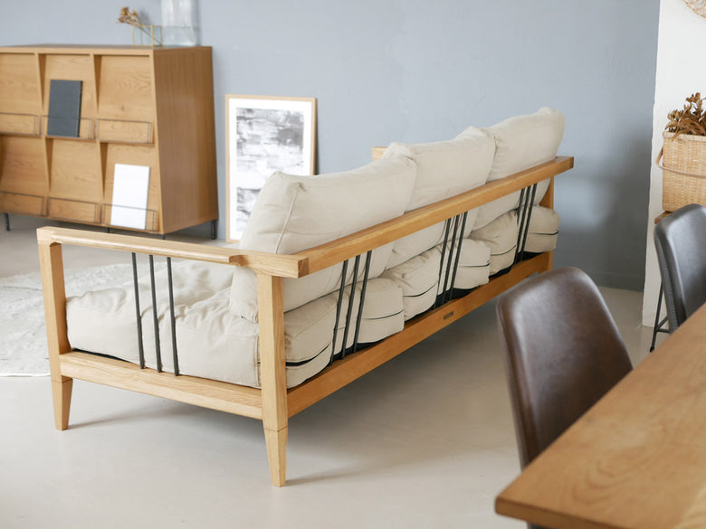 アデペシュ製3シートファブリックソファ