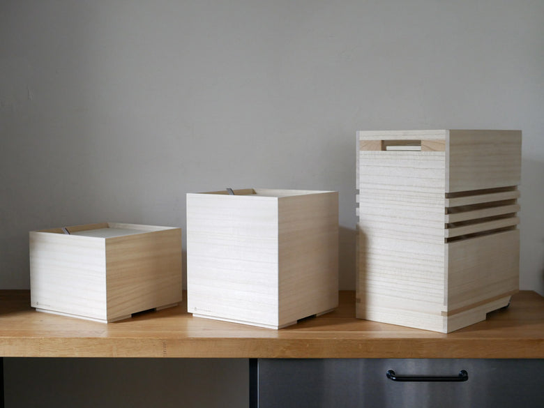 増田桐箱店のブラックチェリー仕上げ野菜保存箱