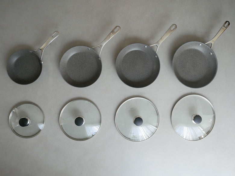 BALLARINIバッラリーニTORINOトリノシリーズのアルミニウム製フライパンと強化ガラス蓋のセット