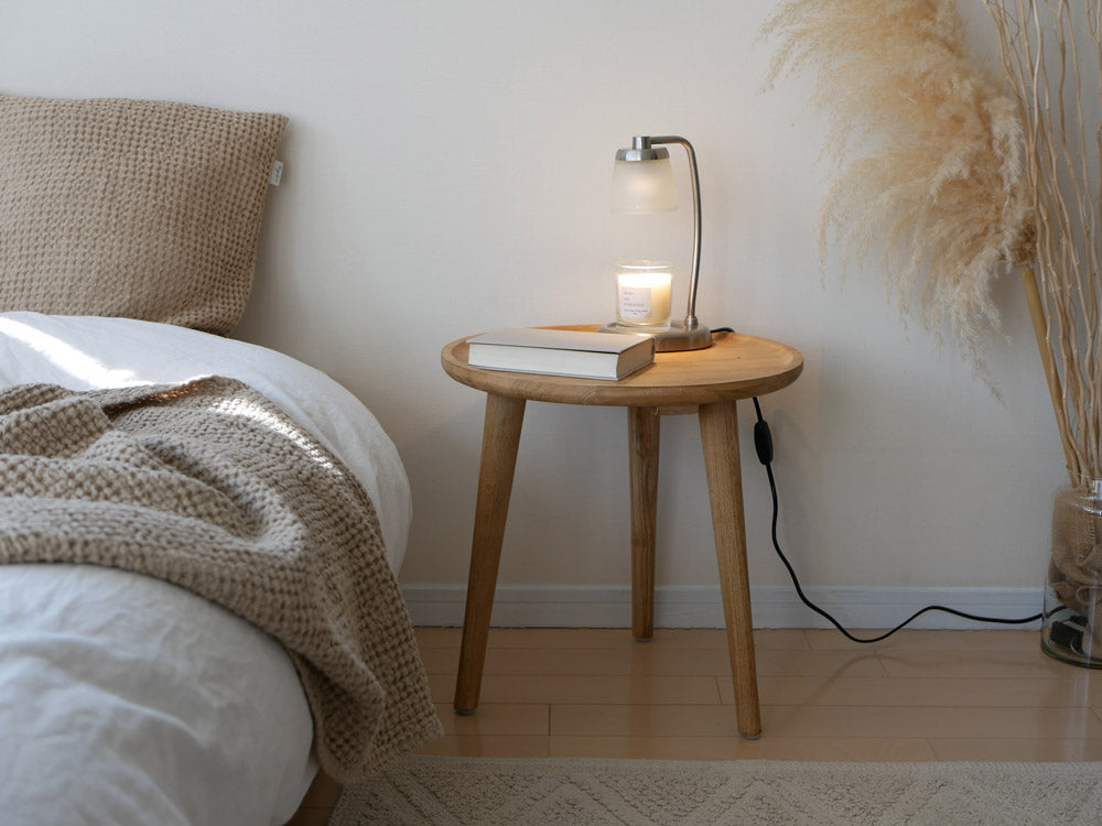 サンフラワーラタンのチーク無垢材サイドテーブル「BREEZE」