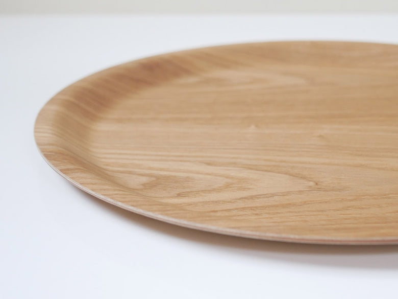 KINTOウィローの滑り止め木製ラウンドトレイ