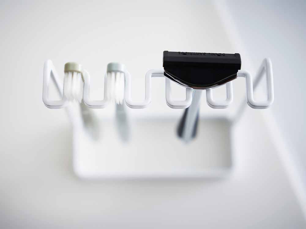 タワー歯ブラシスタンド5連、銀色