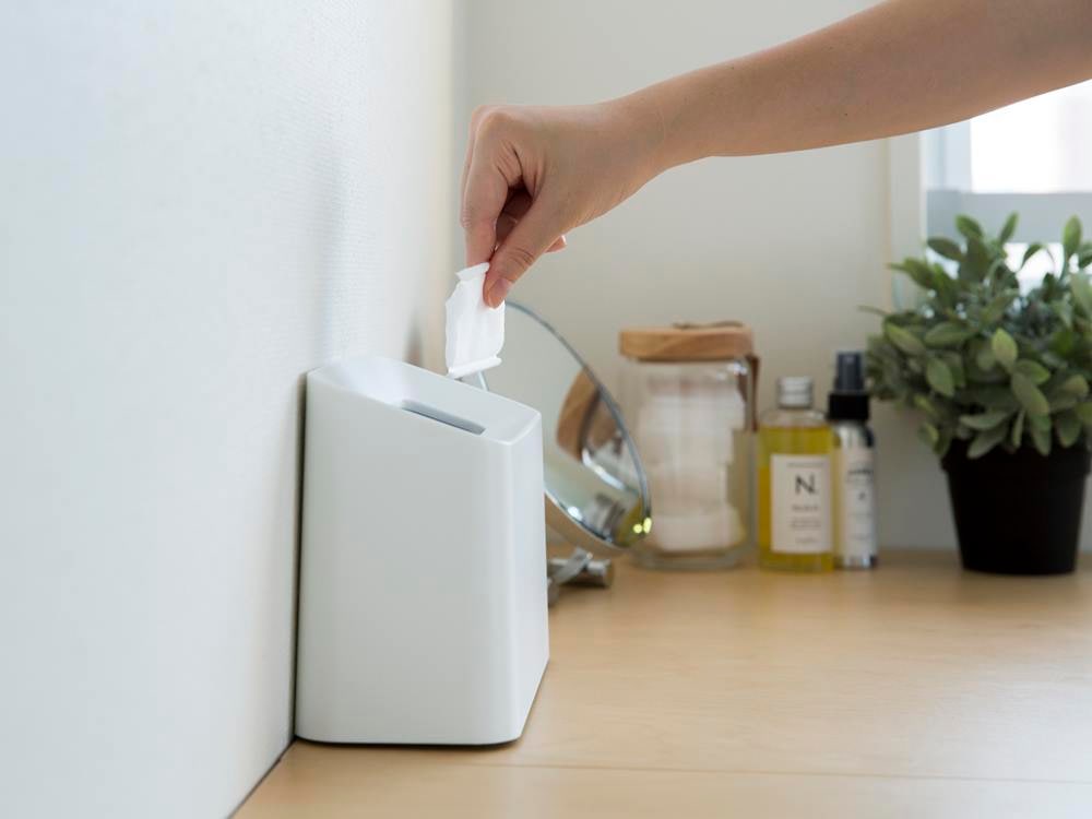 ideaco製マットブラウンのコットントラッシュ花鉢