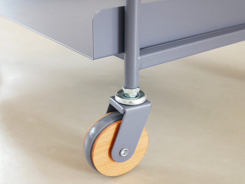 スチール製移動式棚付きキッチンカート