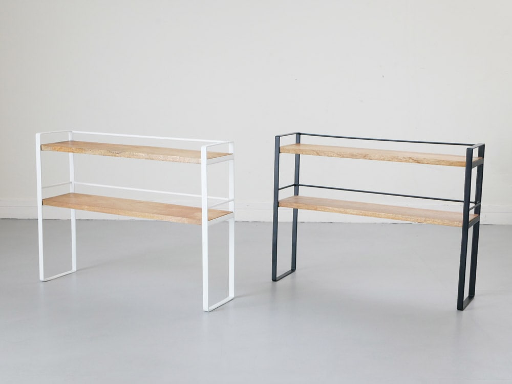 ポッシュリビングの木と鉄のマルチラック