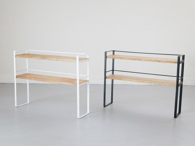 ポッシュリビングの木と鉄のマルチラック