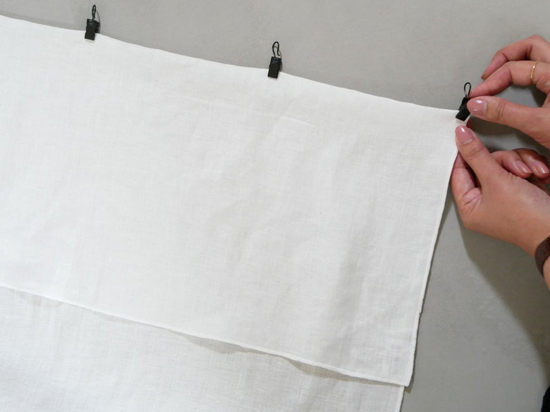 白色リネンクリップ6個入り・アイアン製