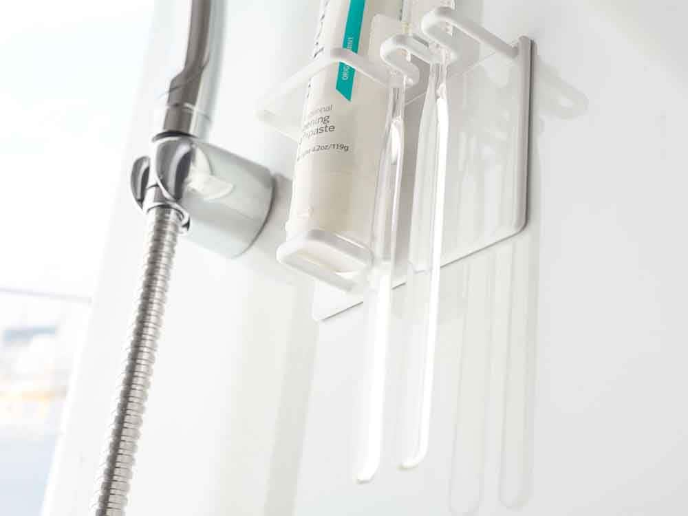 タワー製マグネットバスルームチューブ＆トゥースブラシホルダー