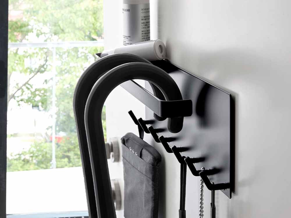 トレー付き銀色マグネット傘立て