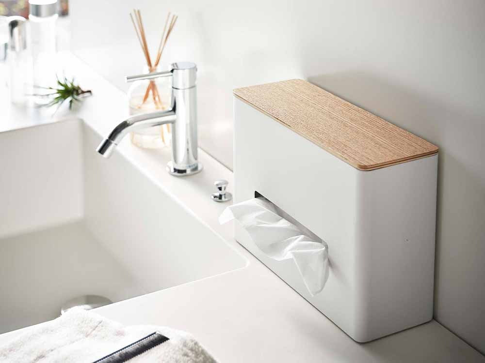 RINブランドの陶器製ティッシュ＆ウェットシートケース