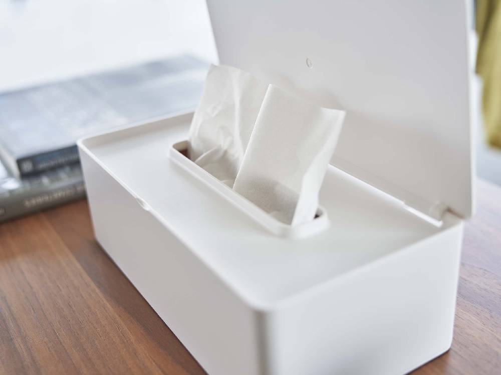 Yamazakiタワー蓋付きティッシュケース