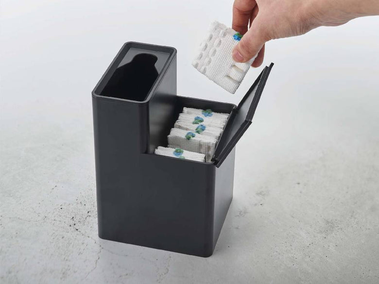 Yamazakiタワー製 替えブラシ収納付き流せるトイレブラシスタンド