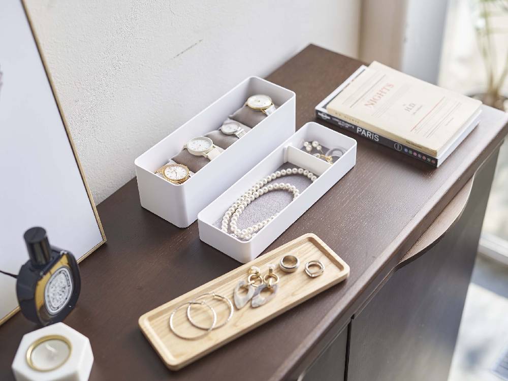 RINのトレー付きスリムアクセサリー＆時計ケース