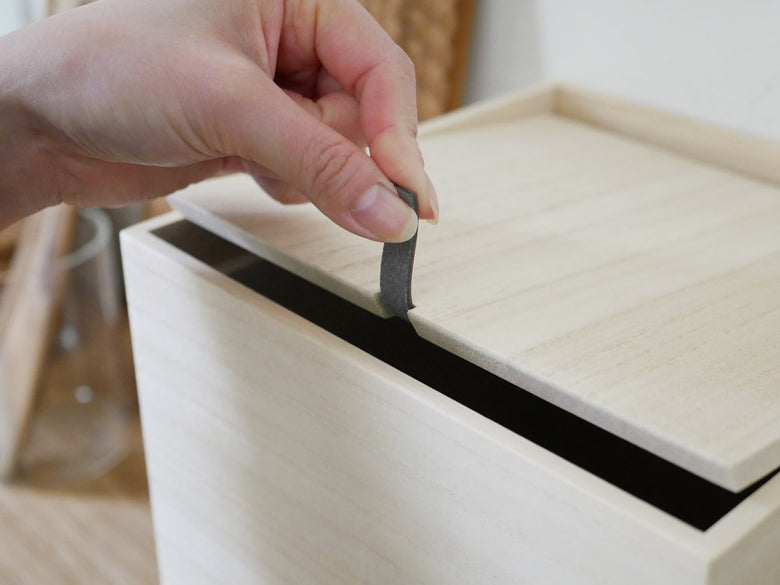 キャスター付き桐製の増田桐箱店野菜箱