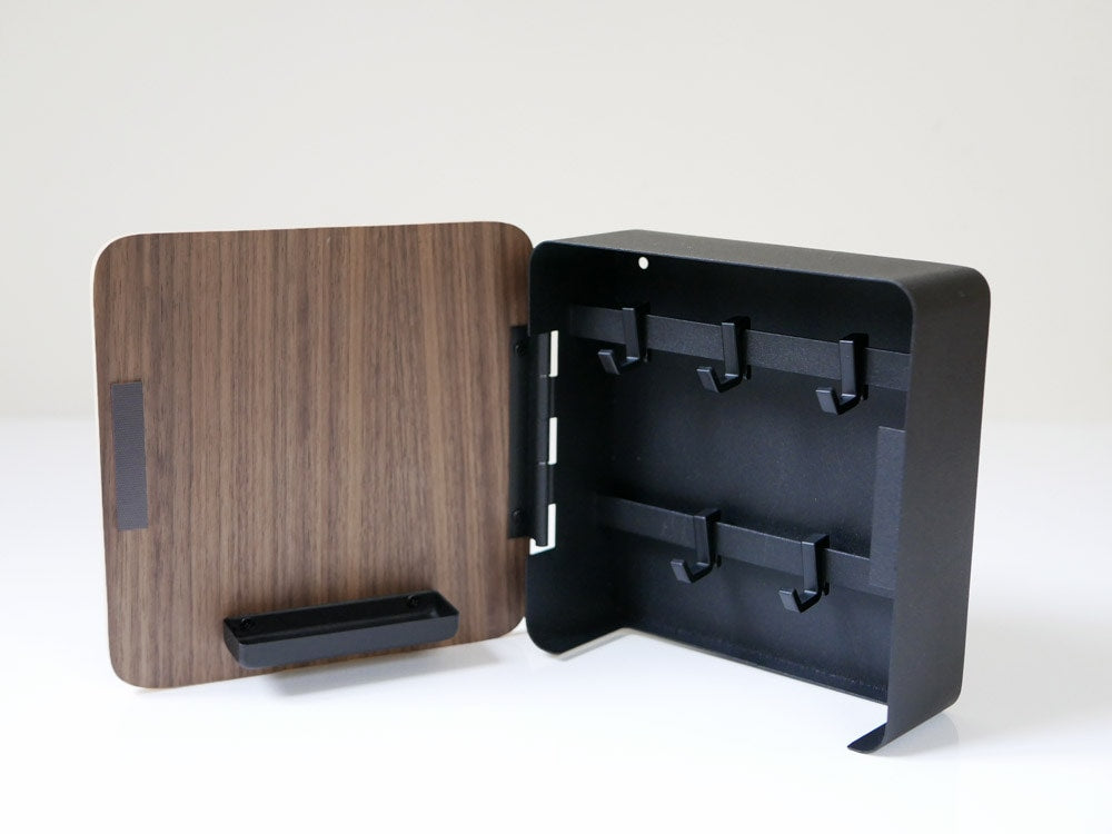 Yamazaki製 木とスチールの2段マグネットキーフック