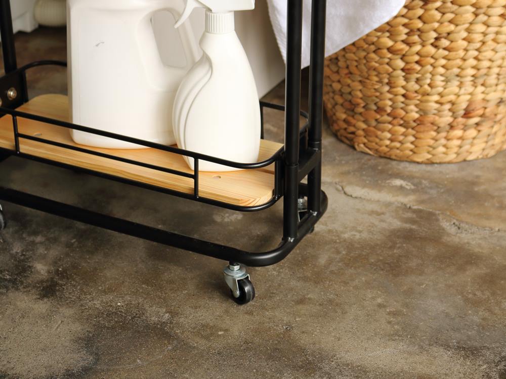 ビーワイケージのキッチン用スリムワゴンスチール製シェルフ