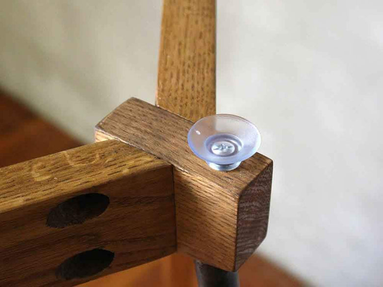 オーク無垢材とガラスのガラステーブル