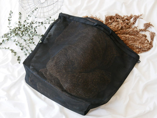 sarasa designのb2cランドリーネットバッグ、ショルダータイプ、ポリエステルとラテックス素材、サイズ約60cm×20cm×50cm