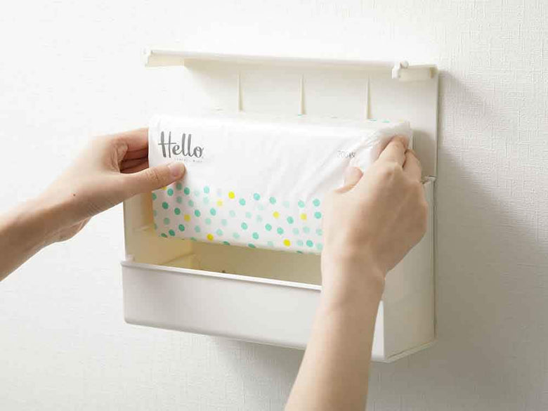 アッシュ色の壁掛けペーパータオルケース