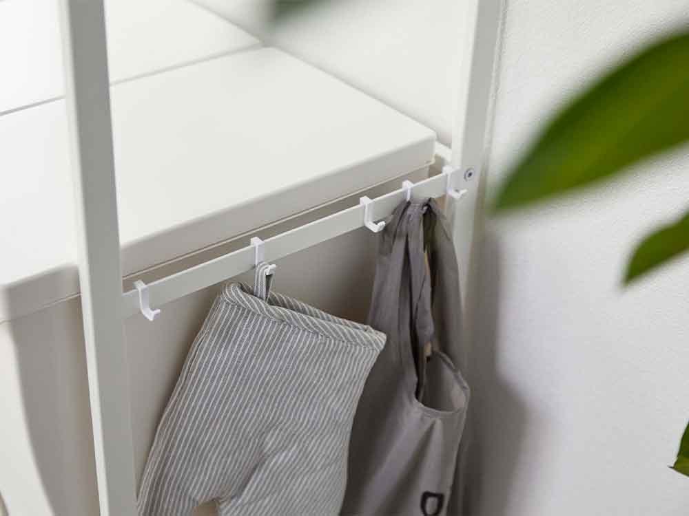 YAMAZAKIタワー伸縮ゴミ箱上ラックのスチール製収納棚