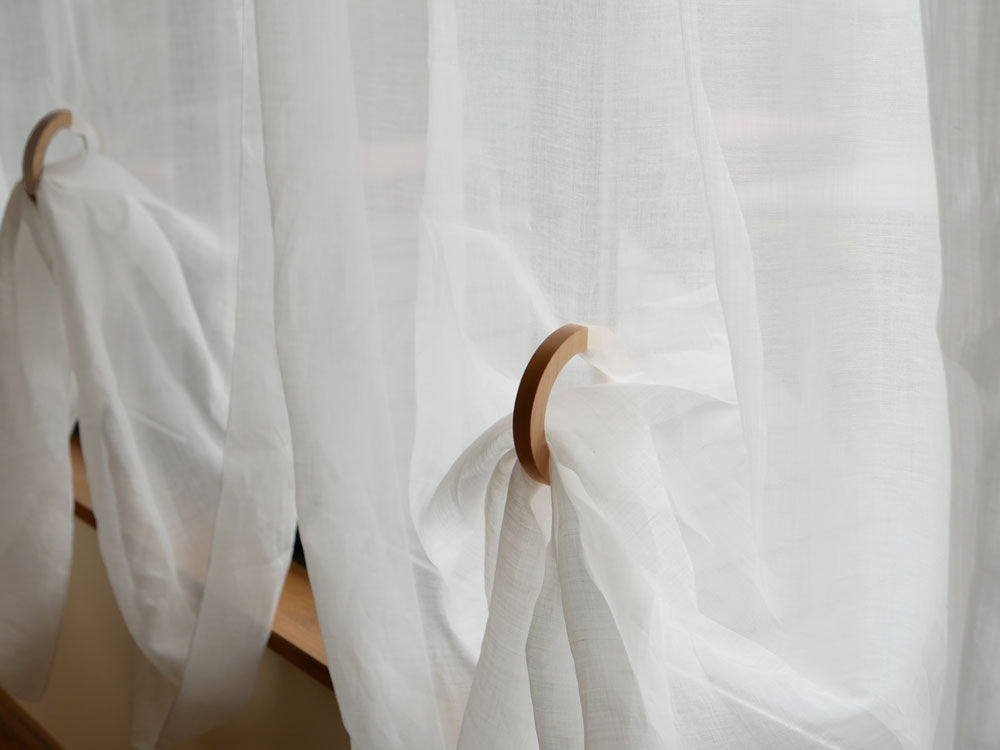 天然木ウォールナットのカーテン用リングタッセル